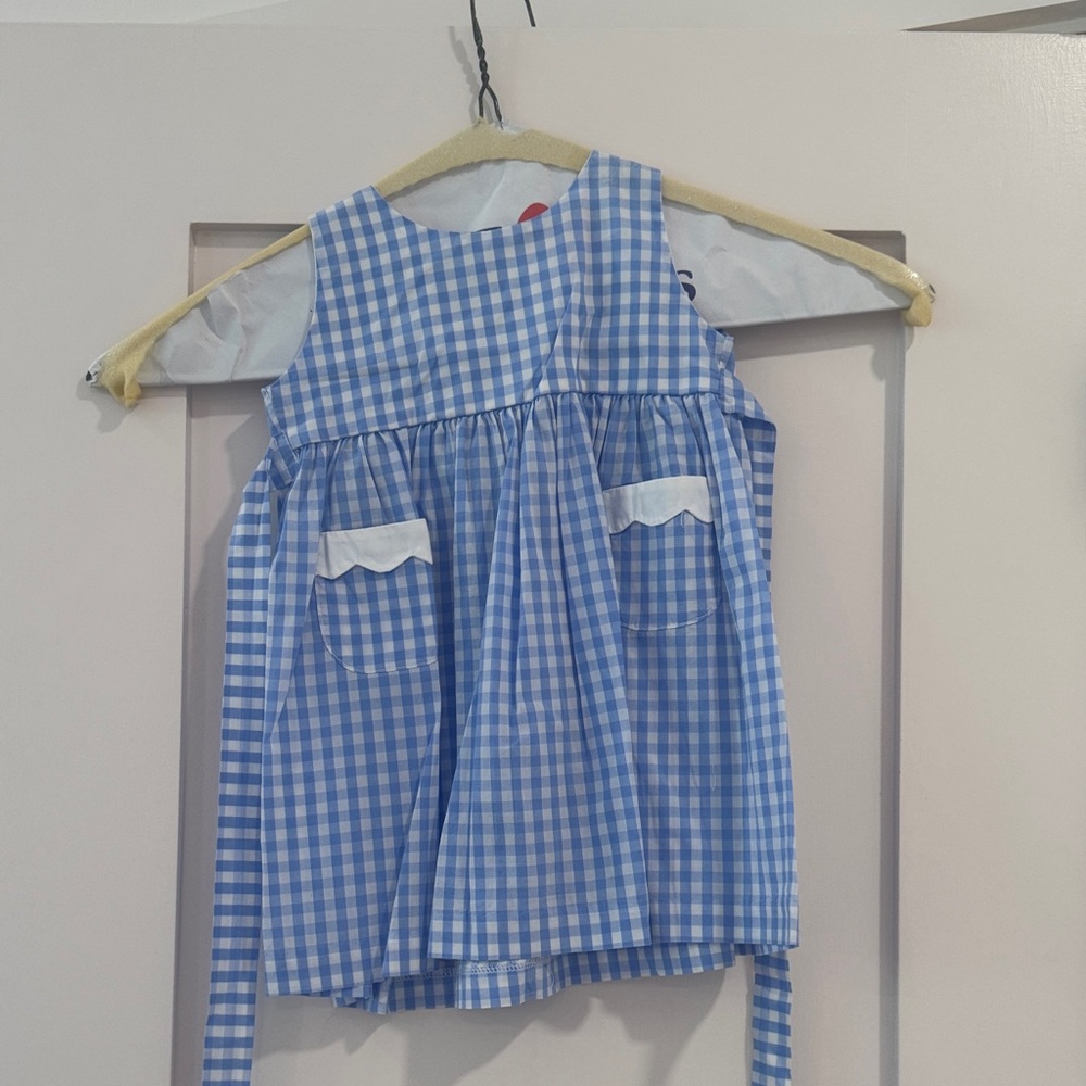 Blue Gingham Sleeveless Dress Bergdorf Goodman